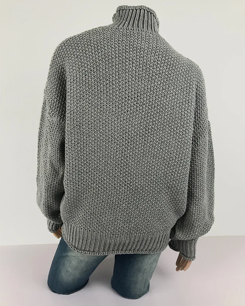 Knitting Unlined Upper Garment Suit-dress Pachytene High Lead Sleeve Head Sweater Woman