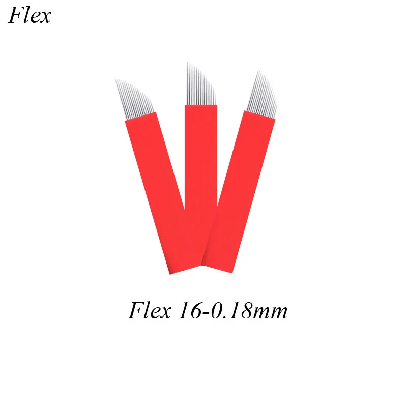 

500 Laminas Tebori Agulha 16FLEX 0.18mm Tebori Agulhas Needles for Permanent Makeup Manual Eyebrow Blades