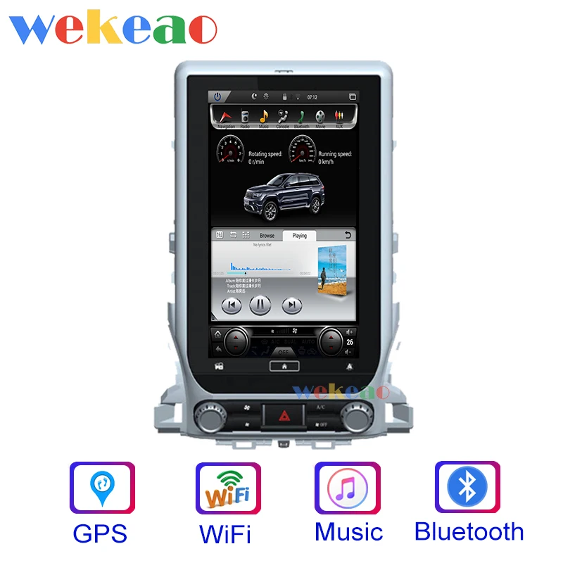 Wekeao Vertical Screen Tesla Style 14'' Android 8.1 Car Dvd Multimedia Player For Toyota Land Cruiser Radio Automotivo