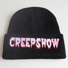 Европейский стиль мода CREEPSHOW письмо вышивка вязаная шапка мужская уличная Лыжная шерстяная шляпа черная Повседневная Уличная Хип-хоп шляпа