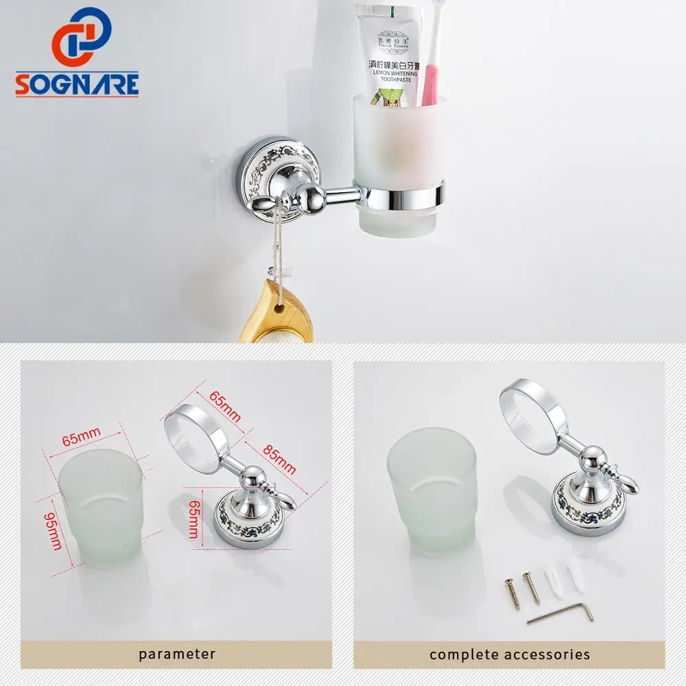 Buy SOGNARE 6pcs Bathroom Accessories Single Towel Bar, Robe Hook, Paper Holder, Cup Holder,Soap Box Set Bath Hardware Sets D1900