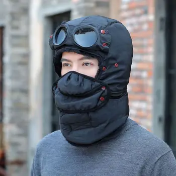 

2020 New Multifunction Thermal Winter Trapper Hat with Glasses Windproof Warm Face Mask