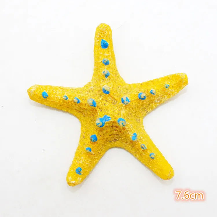 Yellow (b) 1 шт. 8 см/9 см Моделирование Морская звезда природные морские звезды аквариум орнамент DIY украшения аквариума - Цвет: Yellow (b)