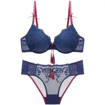 

SXTHAENOO European Court Sexy Lingerie Gather Ladies Sexy Lace Floral Bra Lace Bra Sexy Lingerie Bra Bow