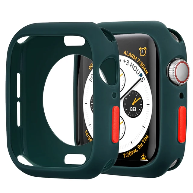Candy Soft Silicone Case for Apple Watch 6 SE 5 4 3 2 1 42MM 38MM Cover Protection Shell for iWatch 4 5 6 3 2 40MM 44MM  Bumper ink green Red