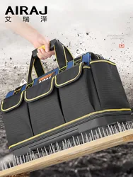 AIRAJ bolsas de herramientas multifuncionales para electricista, bolsas de tela 1680D Oxford, impermeables y resistentes al desgaste, bolsas de almacenamiento de alta capacidad