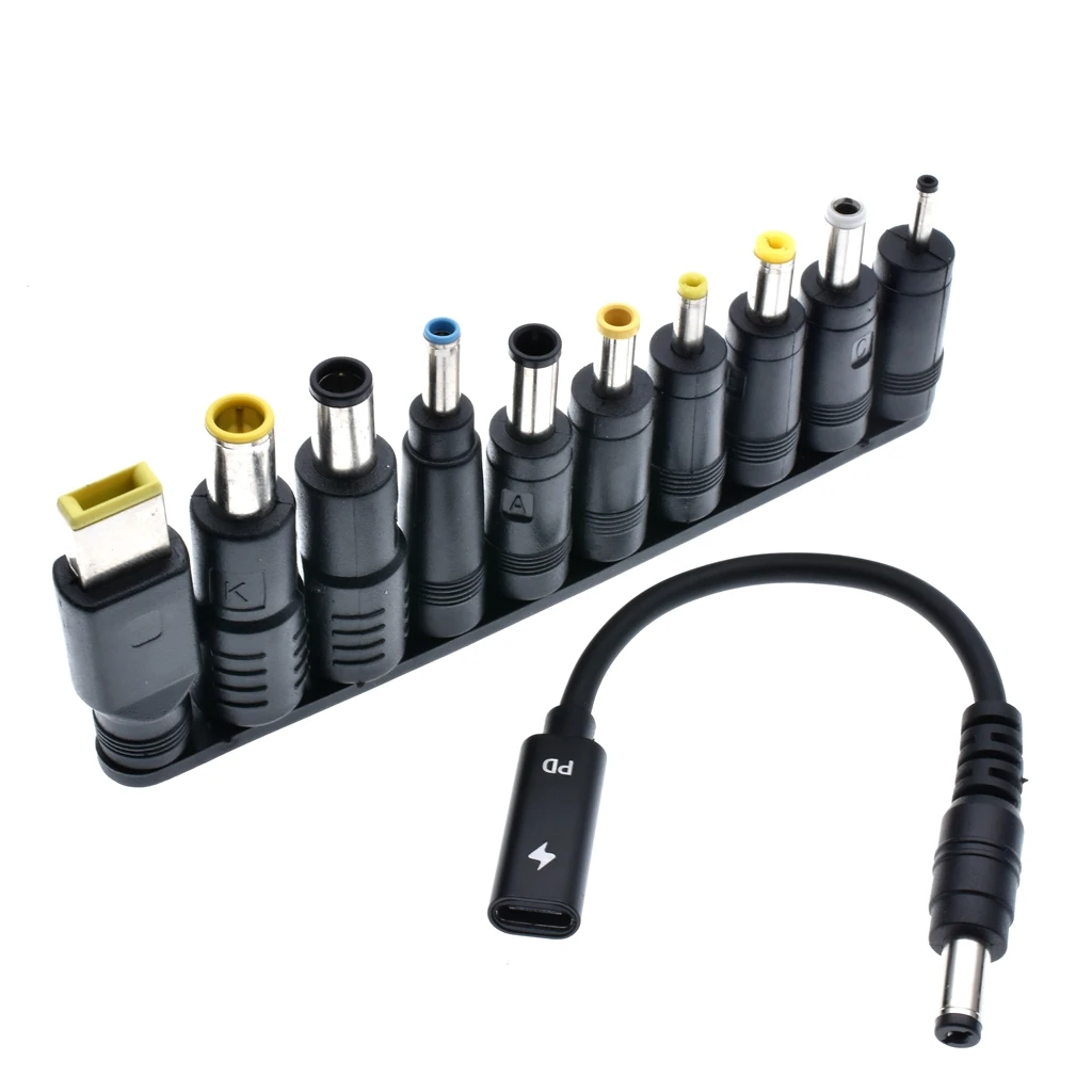 tipo c Adaptador de Alimentação Portátil Conector Plug Usb tipo c para Carregador Portátil Universal Jack Cabo de Carregamento para Notebooks 65w