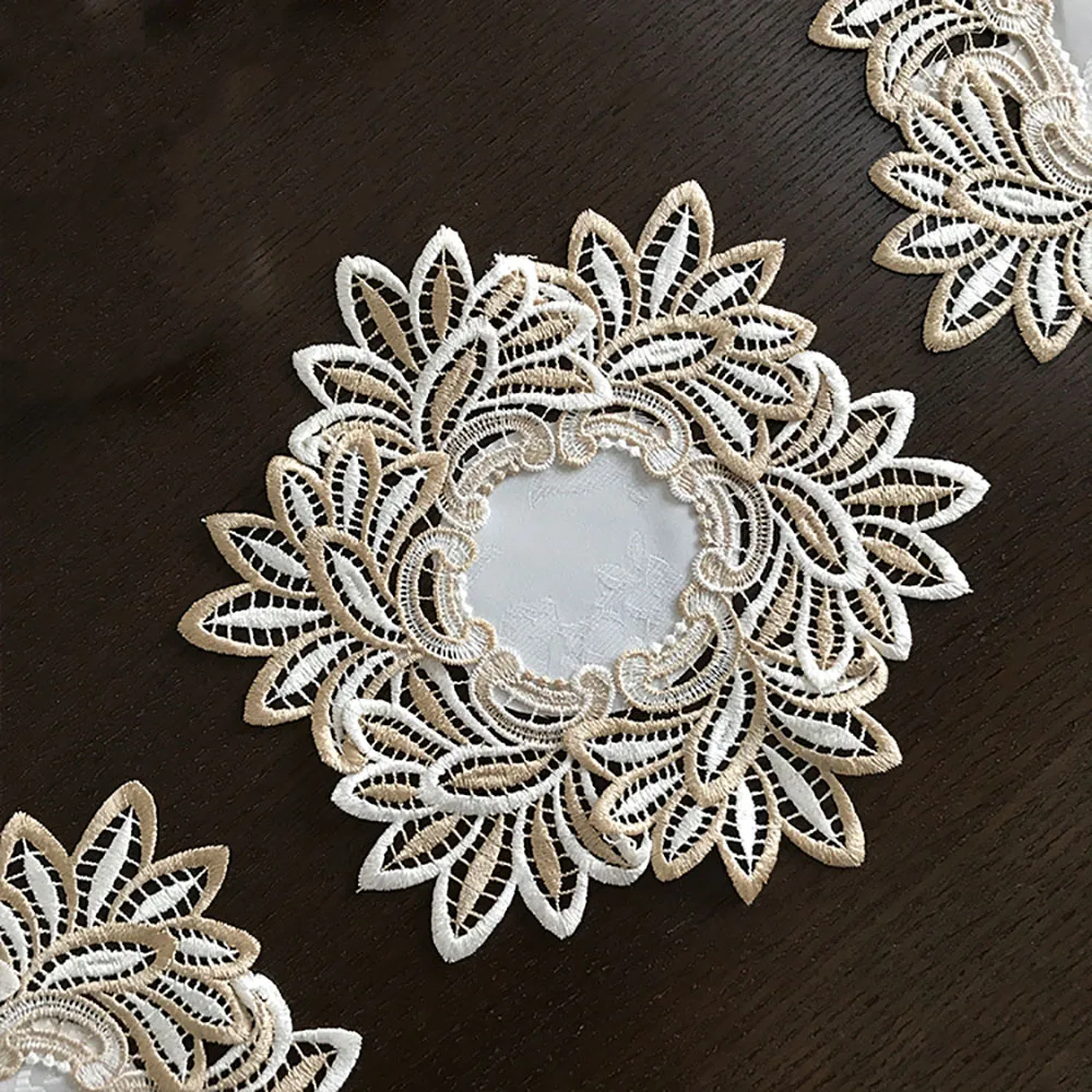 Lychee круглая вышитая подстилка под тарелку, подстаканник из хлопка, сделай сам, коврик для кухонного стола, чайная ткань, кофейная салфетка
