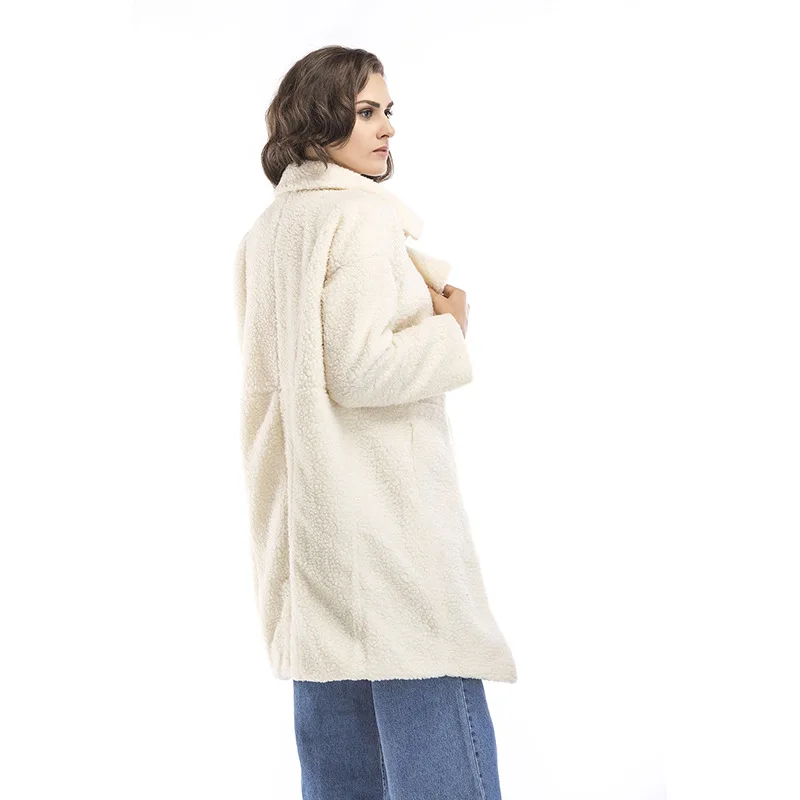 Длинные пальто флисовые куртки зимнее теплое плюшевое Пальто Кардиган деловой пикантный Женский шерстяной смешанный полный верх пальто