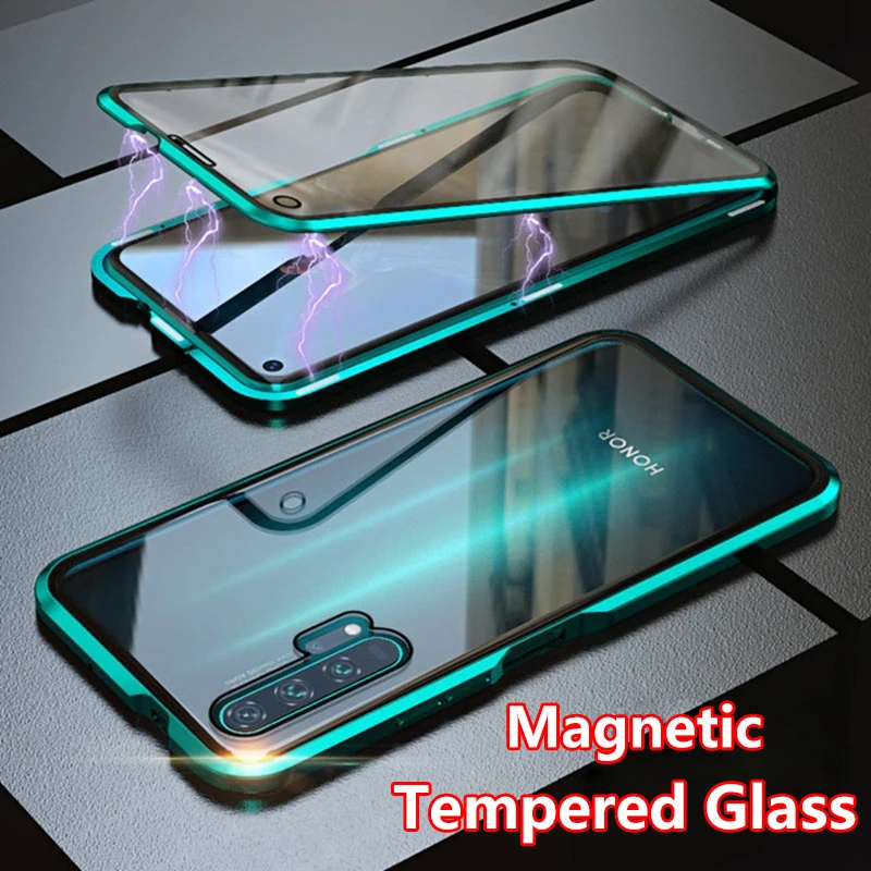 360 Magnetic Case For Huawei Honor 20 10 20i Lite Screen Protector Cover V20 V10 9X 8X Pro Full Glass Coque |