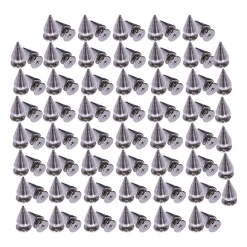 

100pcs/set 9.5mm Silver Cone Spikes Screwback Studs DIY Craft Cool Rivets Punk
