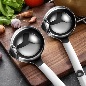 

Stainless Steel Scoop Filter Grease Spoon Colander Spoon Soup Oil Separation Cooking Colander Tools Home Kitchen Gadgets