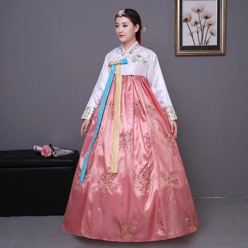 

hanbok korean Paillette Pendulum Skirt Tradition Ancient Costume Hanfunv south Korea clothing Dance