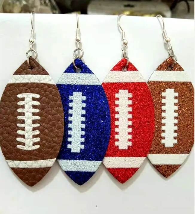 

Pu leather shinny layered waterdrop earrings dangles trendy glitter sequins big teardrop drop dangles for women lady Fashion Ear