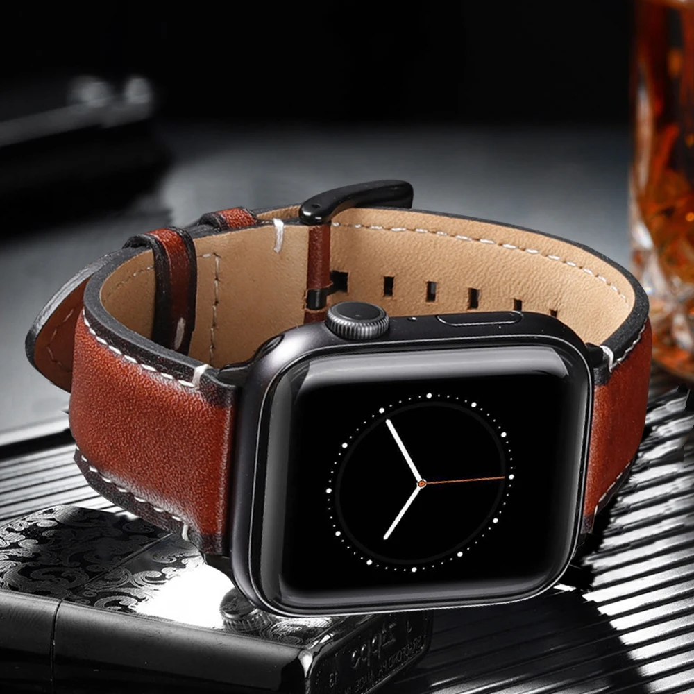 

Ремешок из натуральной кожи для iwatch se apple watch series 6 5 4 3 band 44 мм 40 мм 42 мм 38 мм