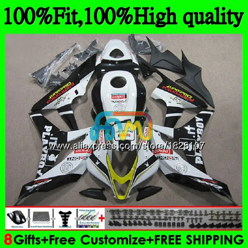 Литья под давлением для HONDA CBR600 CBR 600 RR CC 600RR 600F5 F5 07 08 60BS. 154 CBR600RR CBR600F5 белого и черного цвета 600CC 2007 2008 обтекатель oem - Цвет: No. 1