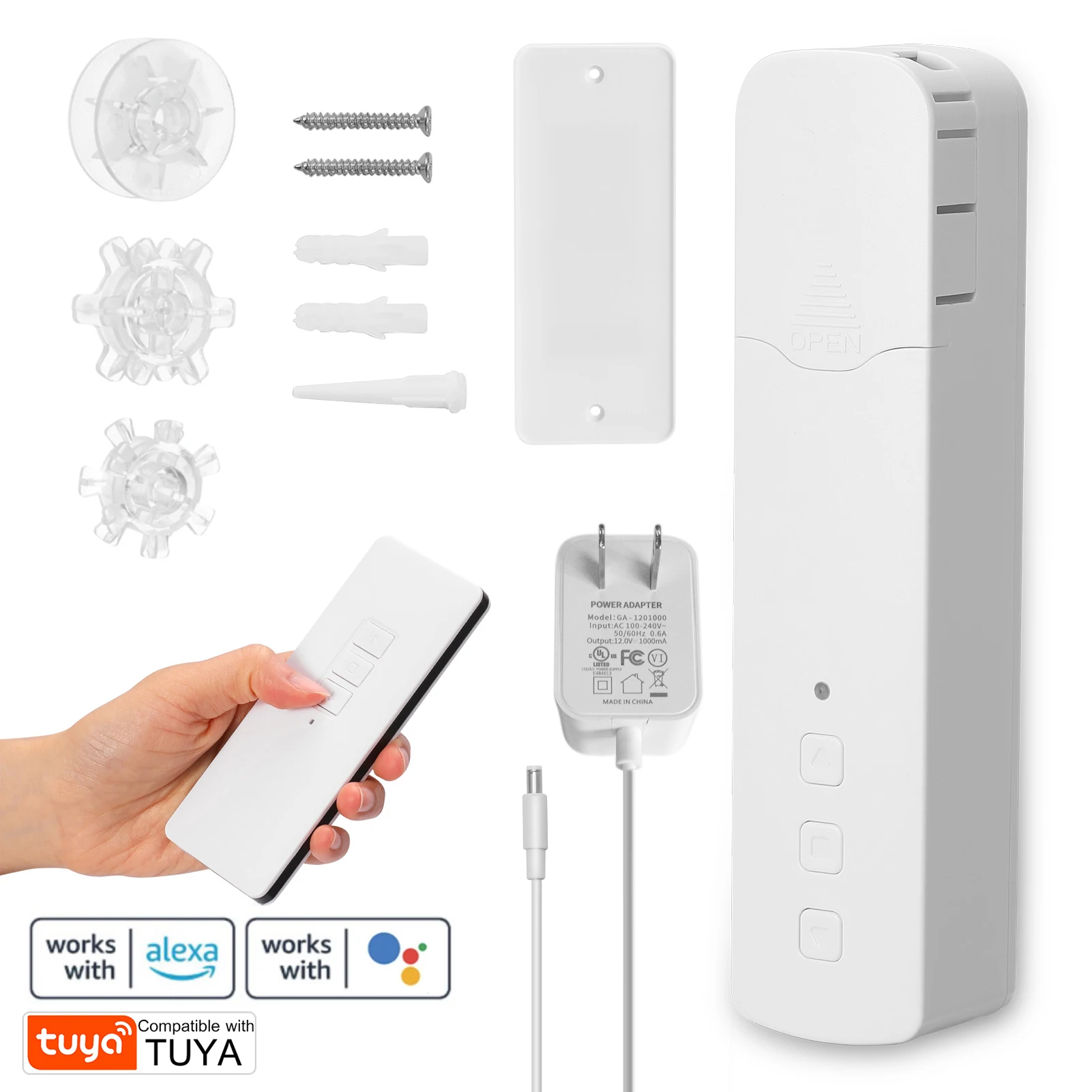 Smart Curtain Motor - APP & Voice Control, Automatic Curtain Opener, Compatible With Alexa/Google, Aluminum Alloy, 50kg Load