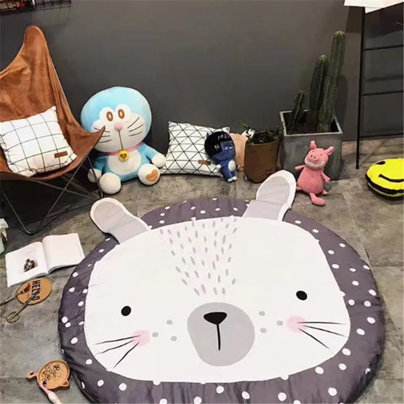 Игровой коврик мультфильм животных Детская мозаика новорожденных ползание младенца одеяло хлопок Круглый Пол коврик, мат для Детская комната Декор