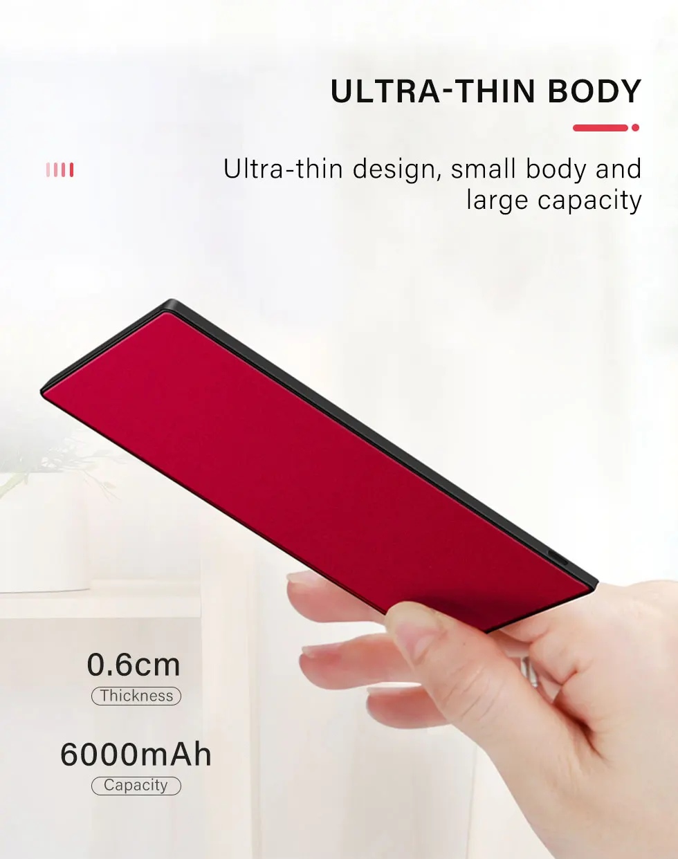 6000mAh Power Bank Slim Portable Powerbank 6000 mAh USB Poverbank External Battery Charger For iPhone Xiaomi Smartphone Small best battery pack