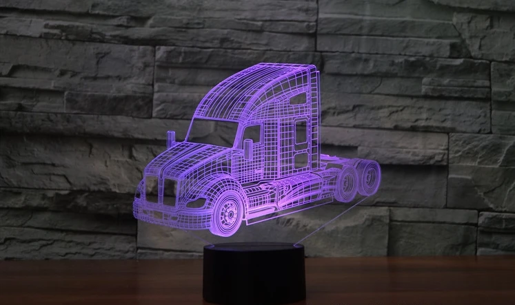 [Seven Neon] игрушечный автомобиль автобус винтажный автомобиль акриловая 7 цветов Настольная лампа 3D лампа Новинка Светодиодный Ночник светильник Сокол миллениума светильник