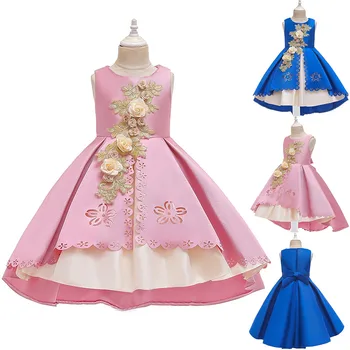 

Summer Girls 2020 Kids Girls Floral Princess Bridesmaid Pageant Gown Birthday Party Wedding Dress for 3-9Y girl