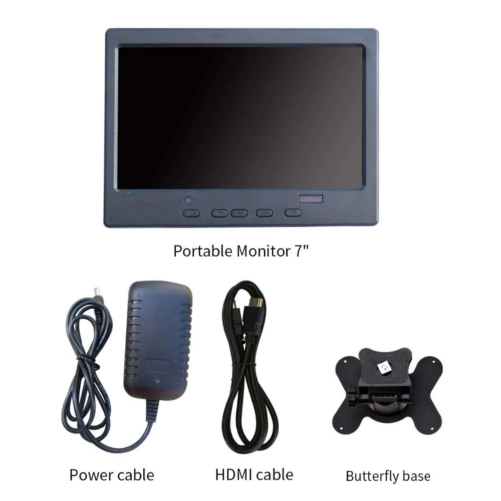 " портативный монитор автомобиля со звуком 1024x600 вход \ VGA \ HDMI Встроенный динамик совместимый Raspberry Pi для ПК