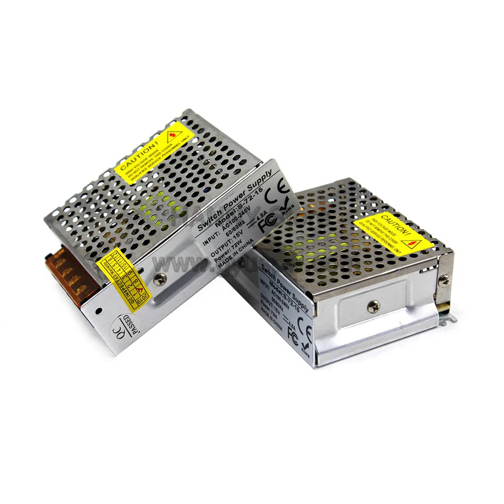 Переключение Питание DC 15V 4.8A 72 Вт импульсный трансформатор 100-240 В переменного тока до DC15V драйвер импульсный источник питания для Светодиодные ленты освещения монитор CCTV "сделай сам"