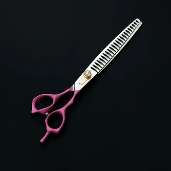 

Elastic handle Non-slip Professional JP440c 8.0 inch Pet dog Grooming Scissors thinning shears pink Thinning fish bone scissors