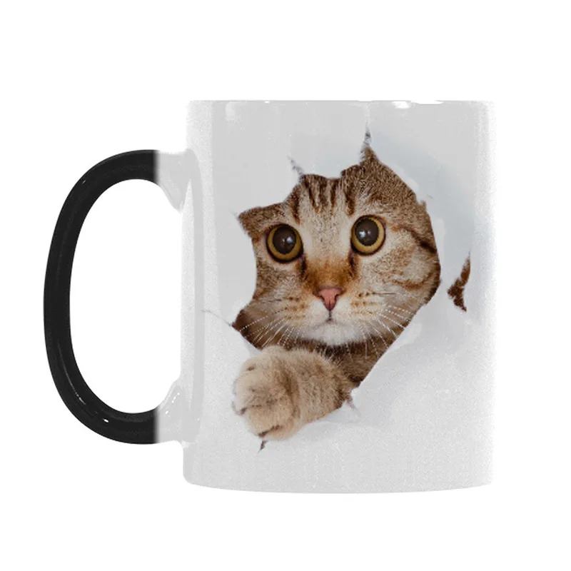 Crazy Cat Mom кружка 350 мл милый кот магический керамический кофе кружки Новинка Термочувствительная меняющий цвет кошка чай кружки креативный подарок