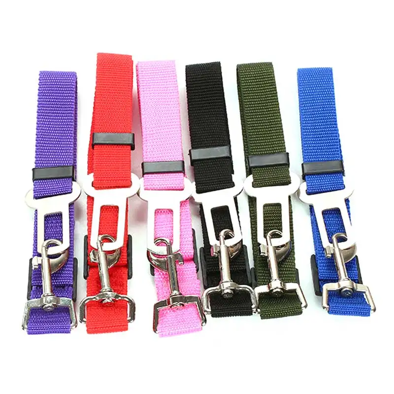 Adjustable leather belt dog cat car seat belt car seat belt magic clip pet supplies seat belt safety lever traction collar best Dog Collars