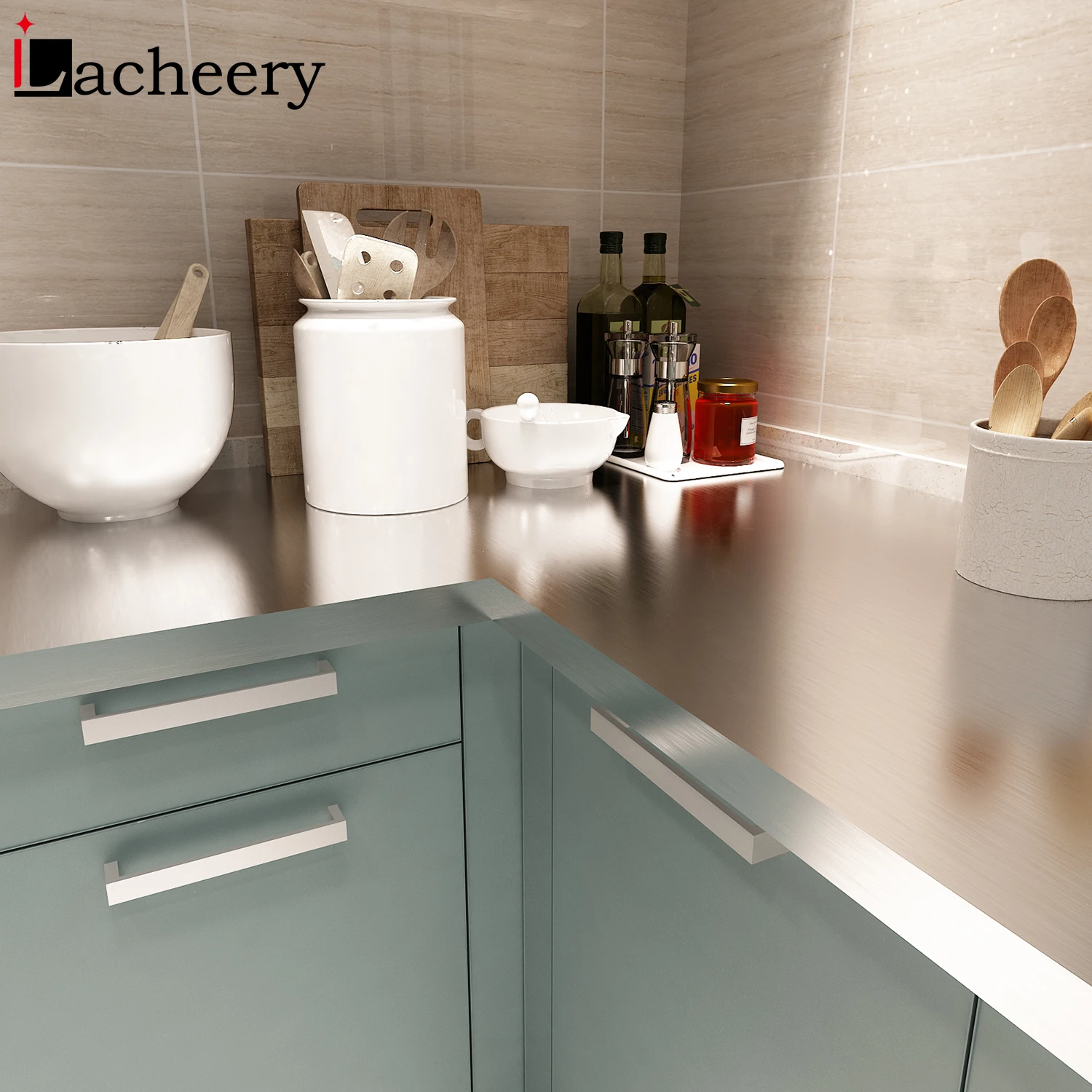 Матовые виниловые настенные наклейки с металлическим блеском для кухни