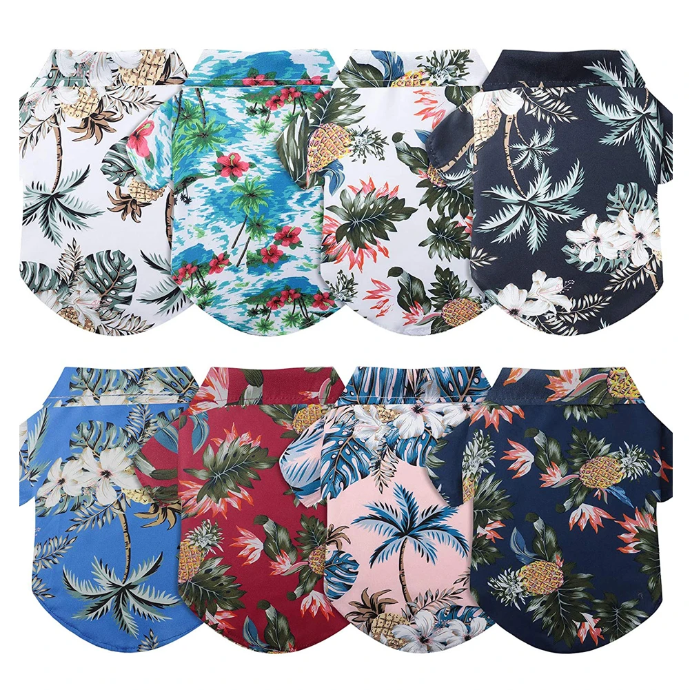 Kevnice-camisetas de piña impresa para perro, camisa hawaiana para playa, ropa para cachorros medianos y pequeños, gatos