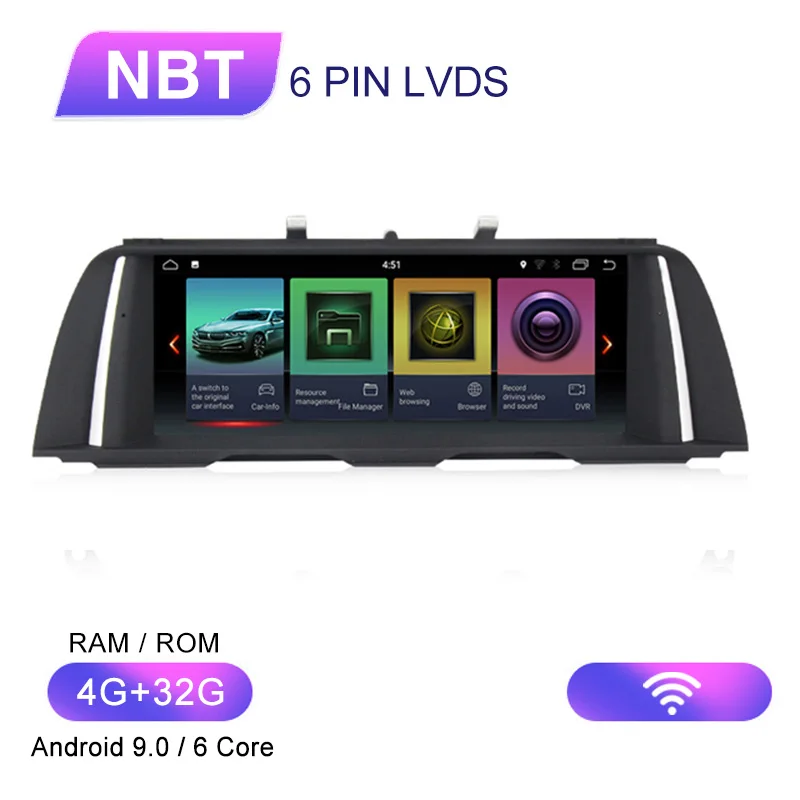 MEKEDE android 9,0 автомобильный DVD gps плеер для BMW 5 серии F10 F11(2011-) CIC/NBT авто радио Мультимедиа Навигация 520i стерео - Цвет: NBT