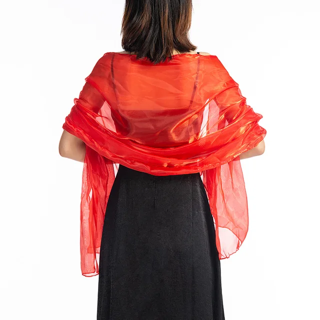 red evening shawl