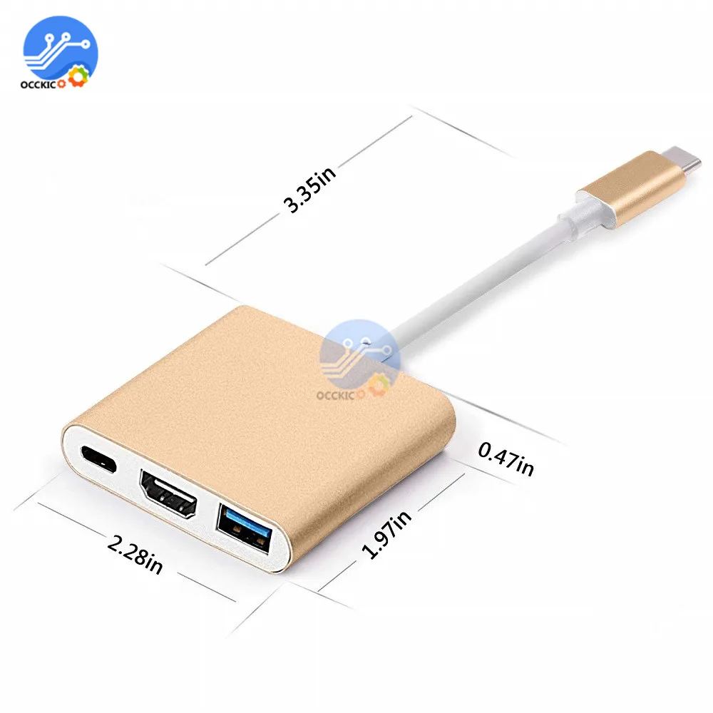 USB-C HDMI конвертер адаптер 3 в 1 кабель Usb 3,0 Тип C переключатель в HDMI 4K 1080P для samsung huawei Macbook