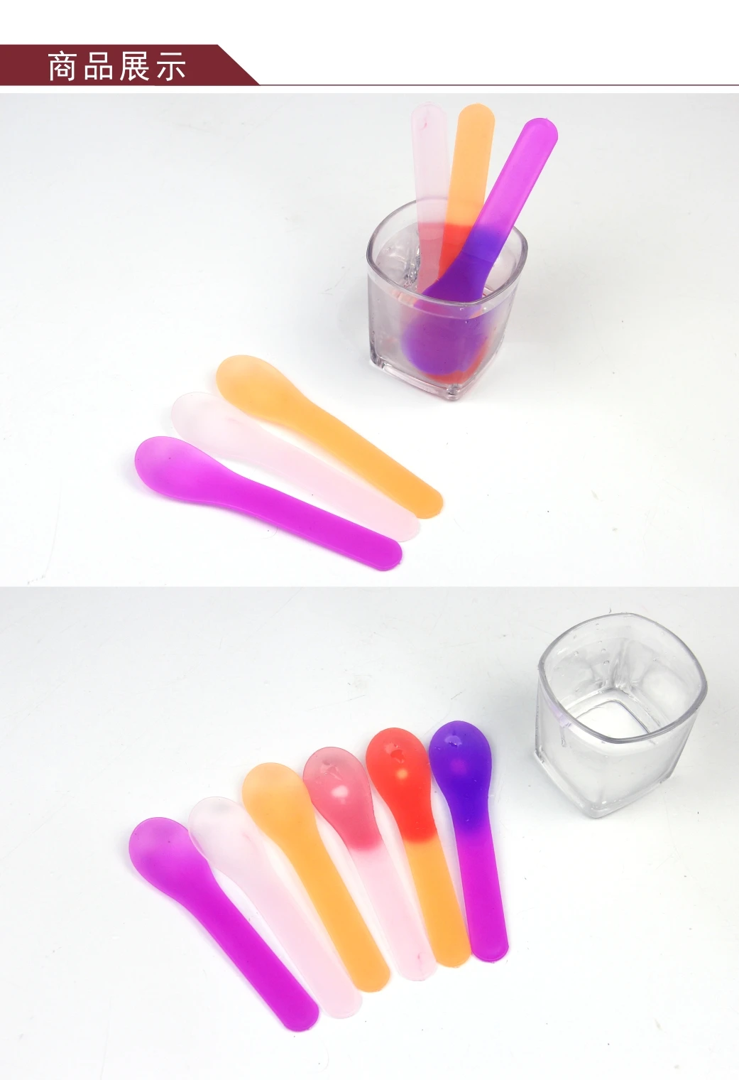 Пластиковая круглая головка для изменения температуры цвета мороженного ложка для холодного напитка одноразовая Ecofriendly Прямая с фабрики