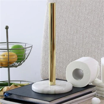 

Stainless Steel Punch-Free Kitchen European Marble Vertical Paper Towel Rack Countertop Creative Roll Holder