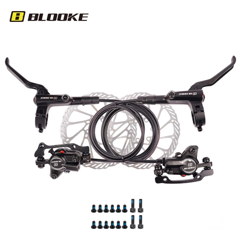 MT200 Hydraulic Brakes Left Front 800mm Right Rear 1550mm Mountain Bike  Brakes Compatible With Shimano Hydraulic Bike Brakes Piston Disc Brake  Set1