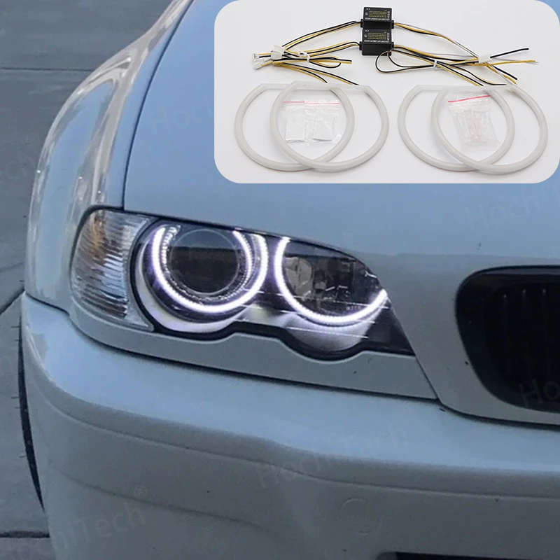 Cotton LED Angel Eyes DRL Halo Ring daytime running light For BMW 3 Series 1999-2005 E46 Headlight | Автомобили и мотоциклы