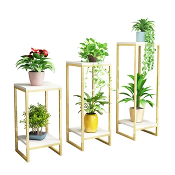 

Golden Simplicity Flower Rack Indoor Bonsai Decorate Frame Green Luo To Ground Multi-storey Storage Flower Rack