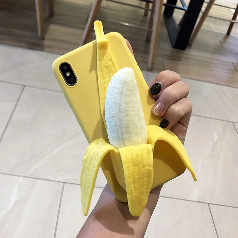 Ainike 3D Squishy Cute Banana Soft TPU Phone Case For Samsung Galaxy A5 A8 A6Plus 2018 A750 A6S A8S A20 A30 M10 A70 A2core S10 |