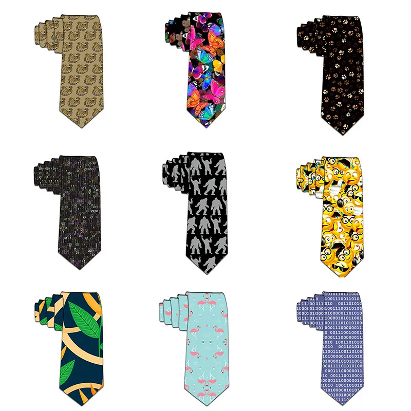 Модные галстуки для мужчин 8 см забавные мужские s Harajuku печатных полиэстер бабочка Gravata Мужская Свадебная рубашка с завязками аксессуары 8S-LD49