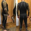 Men Thermal underwear winter long johns 2 piece Sports suit Men's Compression leggings Quick dry t-shirt long sleeve jogging set ► Photo 2/6