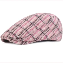HT2922 береты для мужчин и женщин берет Кепка Винтаж художника берет шляпа художника Ретро Регулируемая плюща Newsboy плоская кепка плед Gastby таксистка Кепка