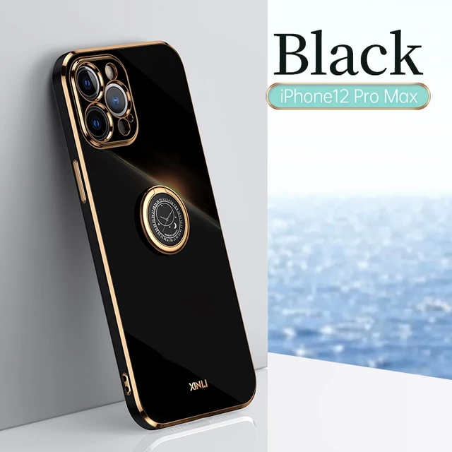 Gold Plating Geometric Case For iPhone 13 11 12 Pro Max XR SE2 7 8 Plus  Cover