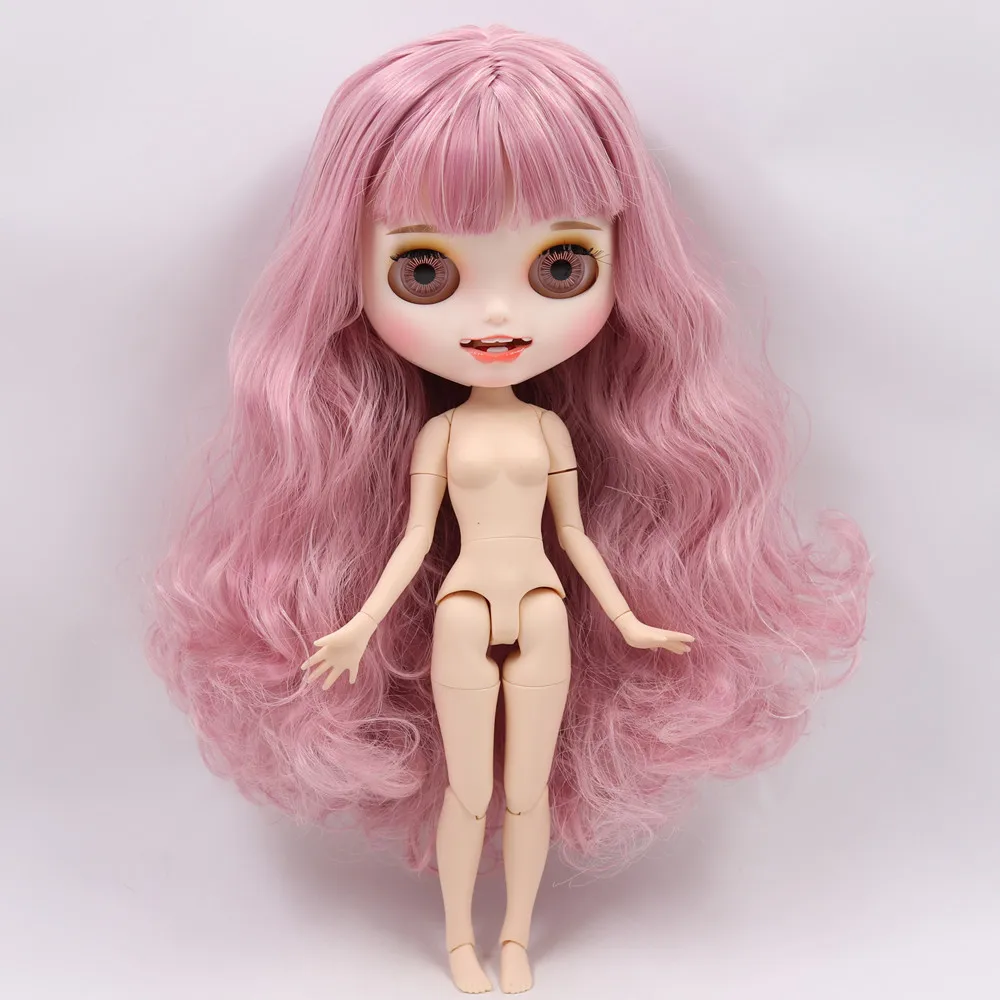 Кукла Blyth No. BL1063/2352 от ICY DBS бледно розовая волосы резные губы открытый рот матовая