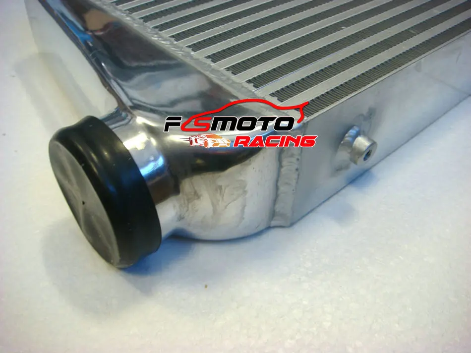 EMUSA 31x12x4 Inch Polished Aluminum Tube & Fin Front Mount Intercooler – 3 Inch Inlet/Outlet