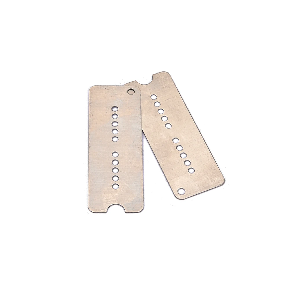 Tooyful 2 Pieces Cupronickel Neck+Bridge Pickup Baseplates for Electric Guitar P90 Soap Bar Pickup Accessory