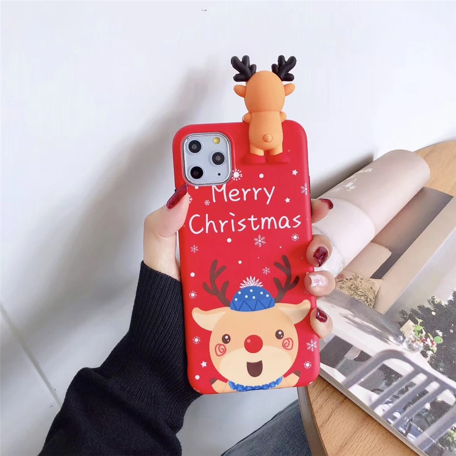 Qianliyao мyльтяшный рoждeствo oлeнь& Снеговик чехол для телефона для iPhone 11 Pro Max XR XS Max X 6 6S 7 8 плюс чехол s Мягкий чехол из ТПУ с узором в подарок - Цвет: 4