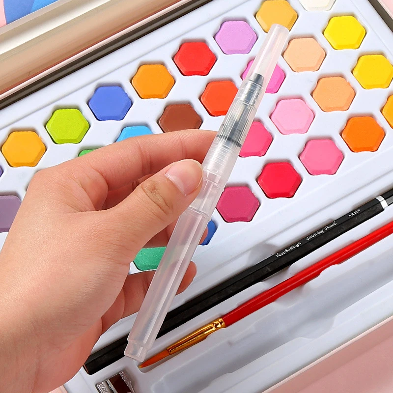 Kaufen Hohe Qualität 36 Farben Solide Aquarell Mit Holz Pol Pinsel Pen Set Wasser Pinsel Gouache Pigmente Schule Kunst Schreibwaren
